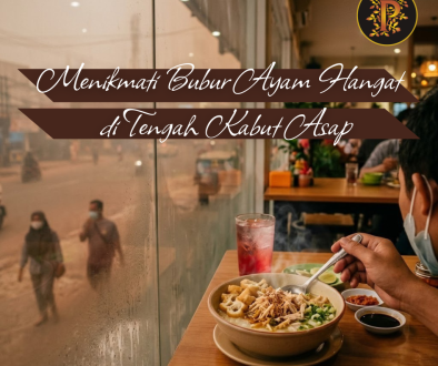 President Resto Menikmati Bubur Ayam Hangat di Tengah Kabut Asap Palangkaraya